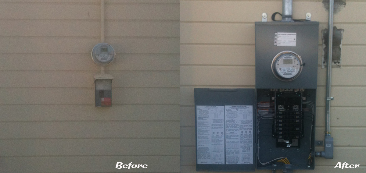 Before and After Picture of Circuit Panel Upgrade